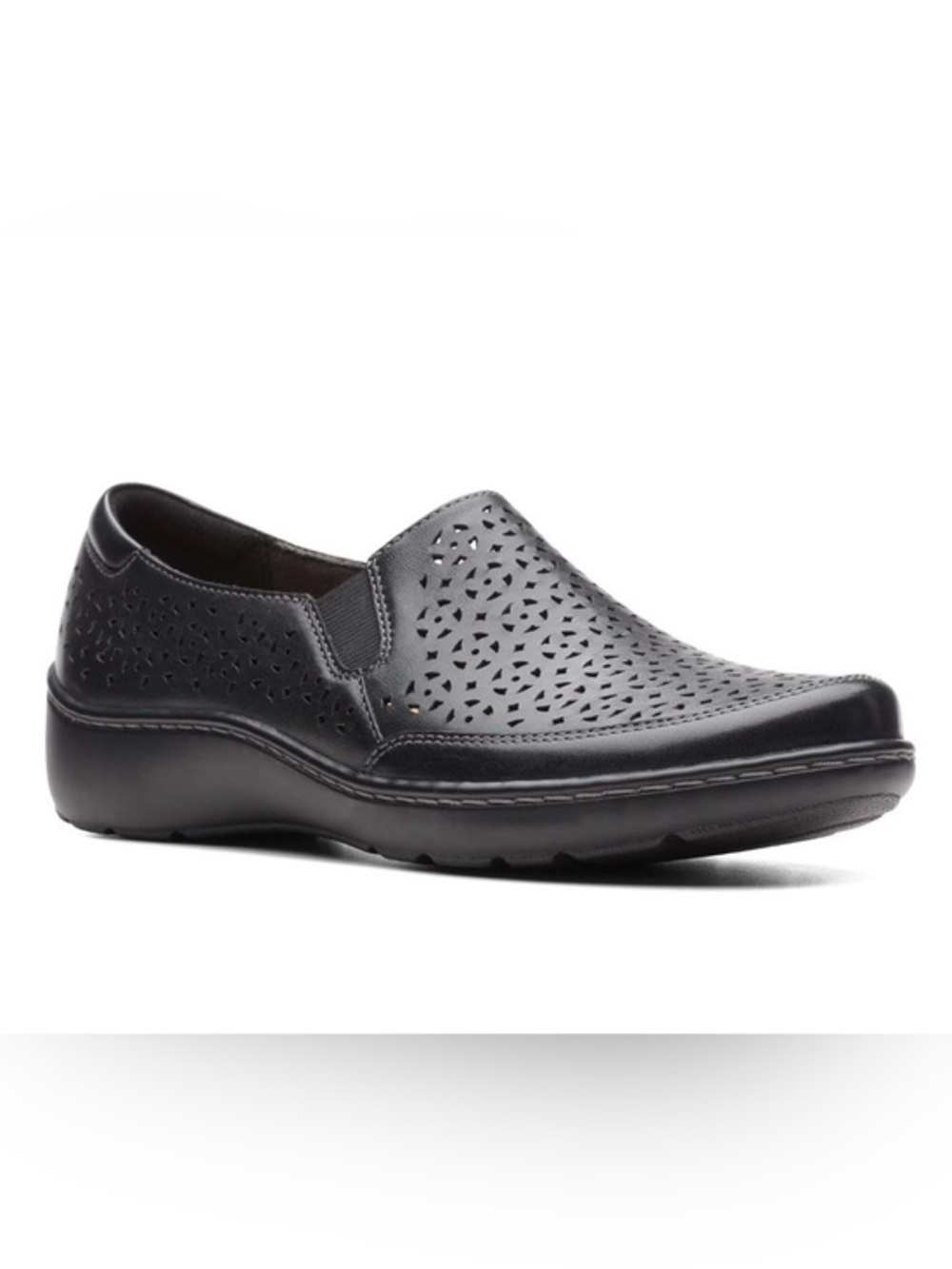 Clarks Cora Sky Loafer, Black Leather, 9.5